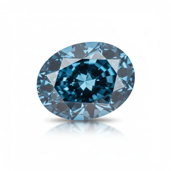 9 Carat Fancy Vivid Blue Oval shape, lab diamond