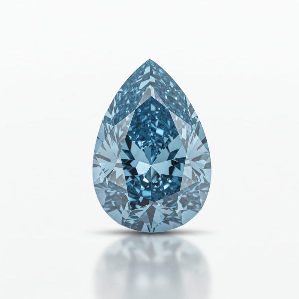 11.16 carats Fancy Vivid Blue Pear shape, lab diamond
