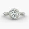 Halo diamond and Pave shank Engagement Ring