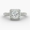 Square Halo design accompanied with 3 sided shank Engagement Ring