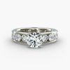 Solitaire diamond channel set smaller diamonds Engagement Ring